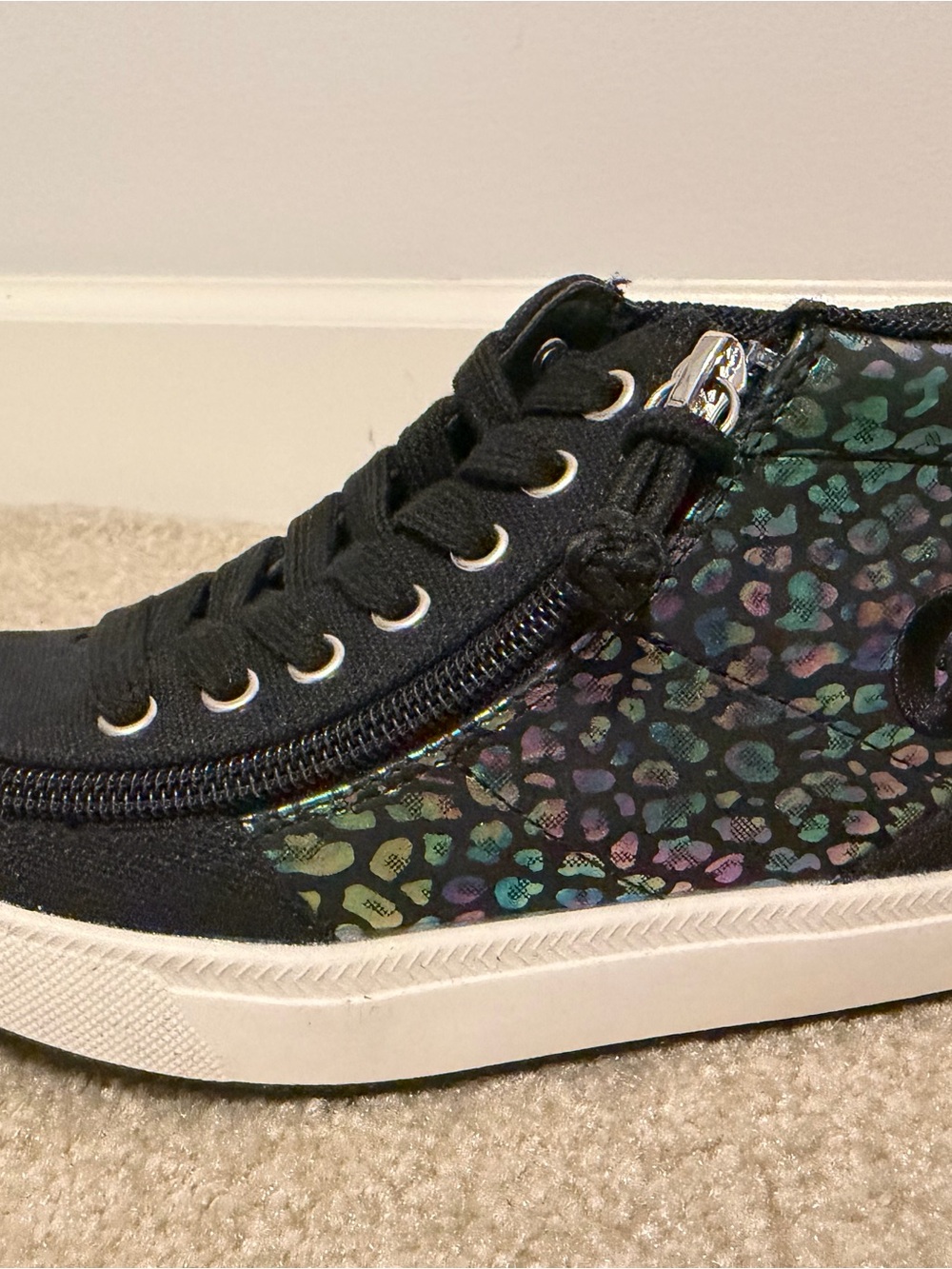 Billy Shoe 12M Classic D|R II Black Leopard Print High-Top Sneaker NEW LEFT ONLY